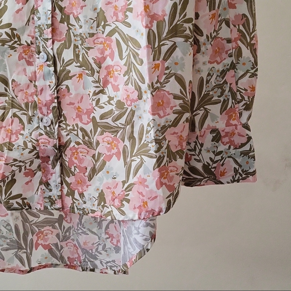 Joie 100% Cotton Button Down Shirt in Floral Print - Picture 4 of 9